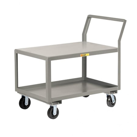 Little Giant Sloped Handle Heavy-Duty Utility Cart, 3600 lbs., Lip Shelves, 24x48 GLK24486PY